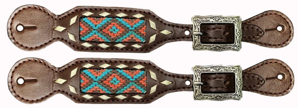 Spur Straps W/Southwest Fabric Design