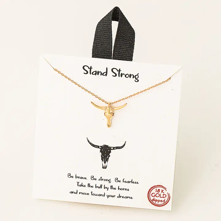 Stand Strong Longhorn Pendant Necklace