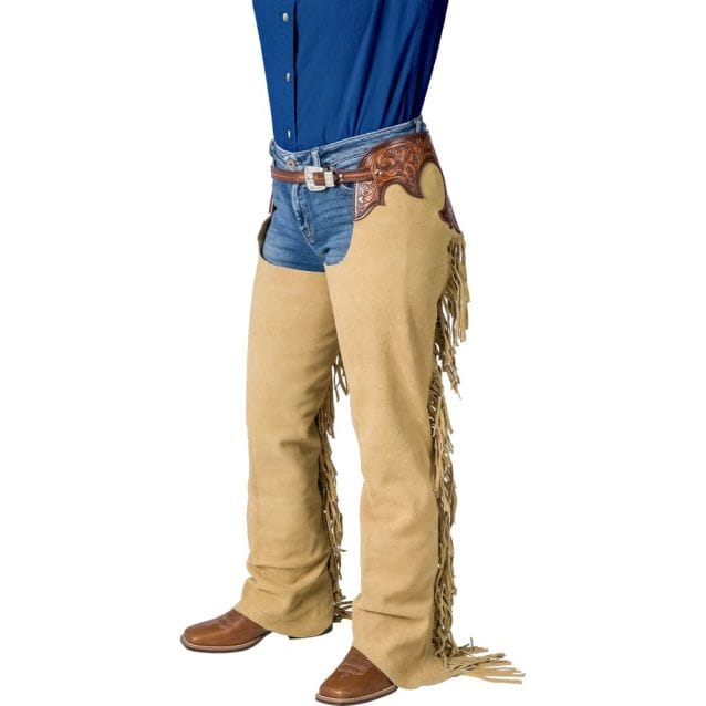 Suede Tooled Top Chaps ~ Sand - Image 2