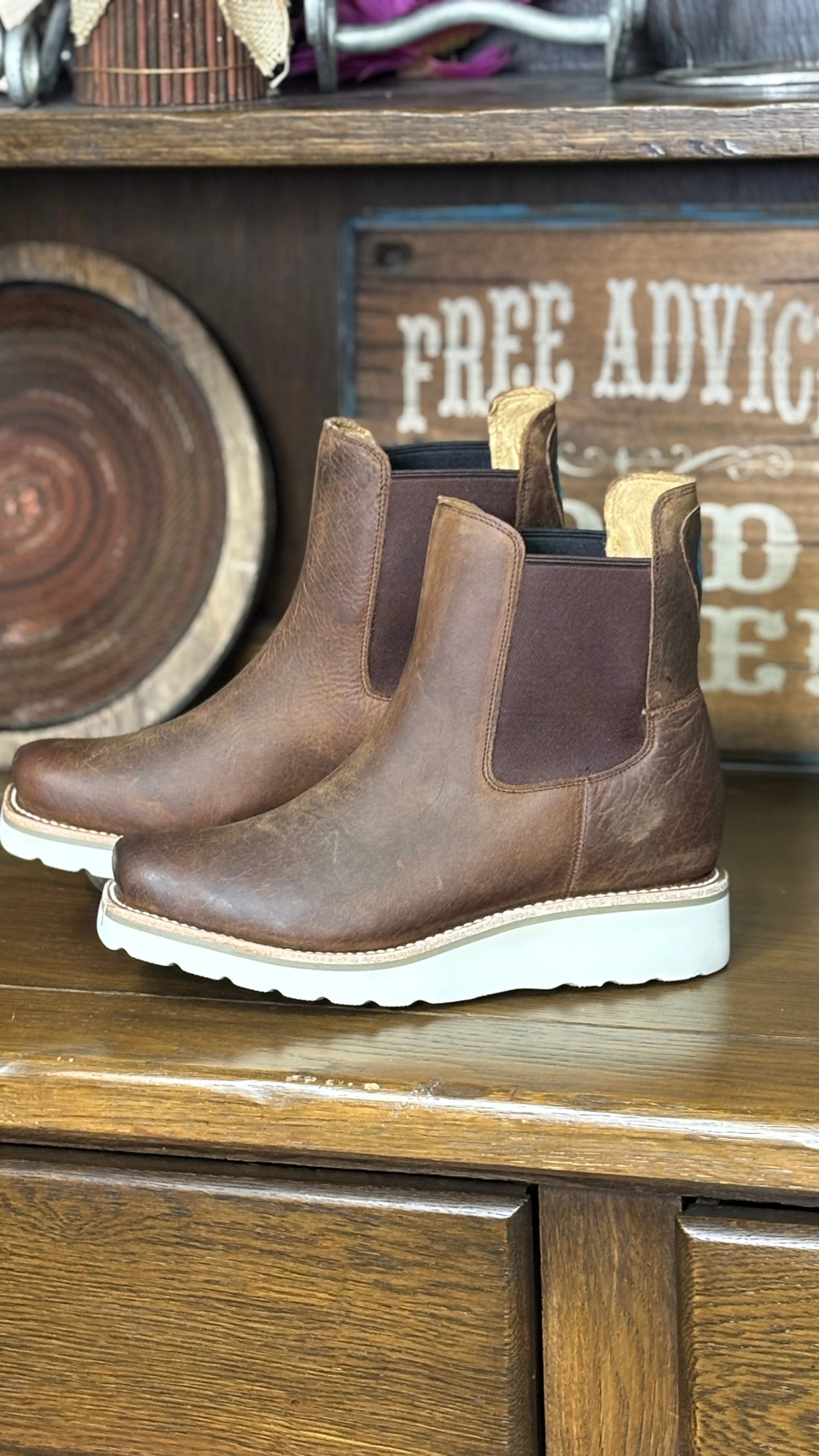 Swedge Distress Bison Boots by Macie Bean