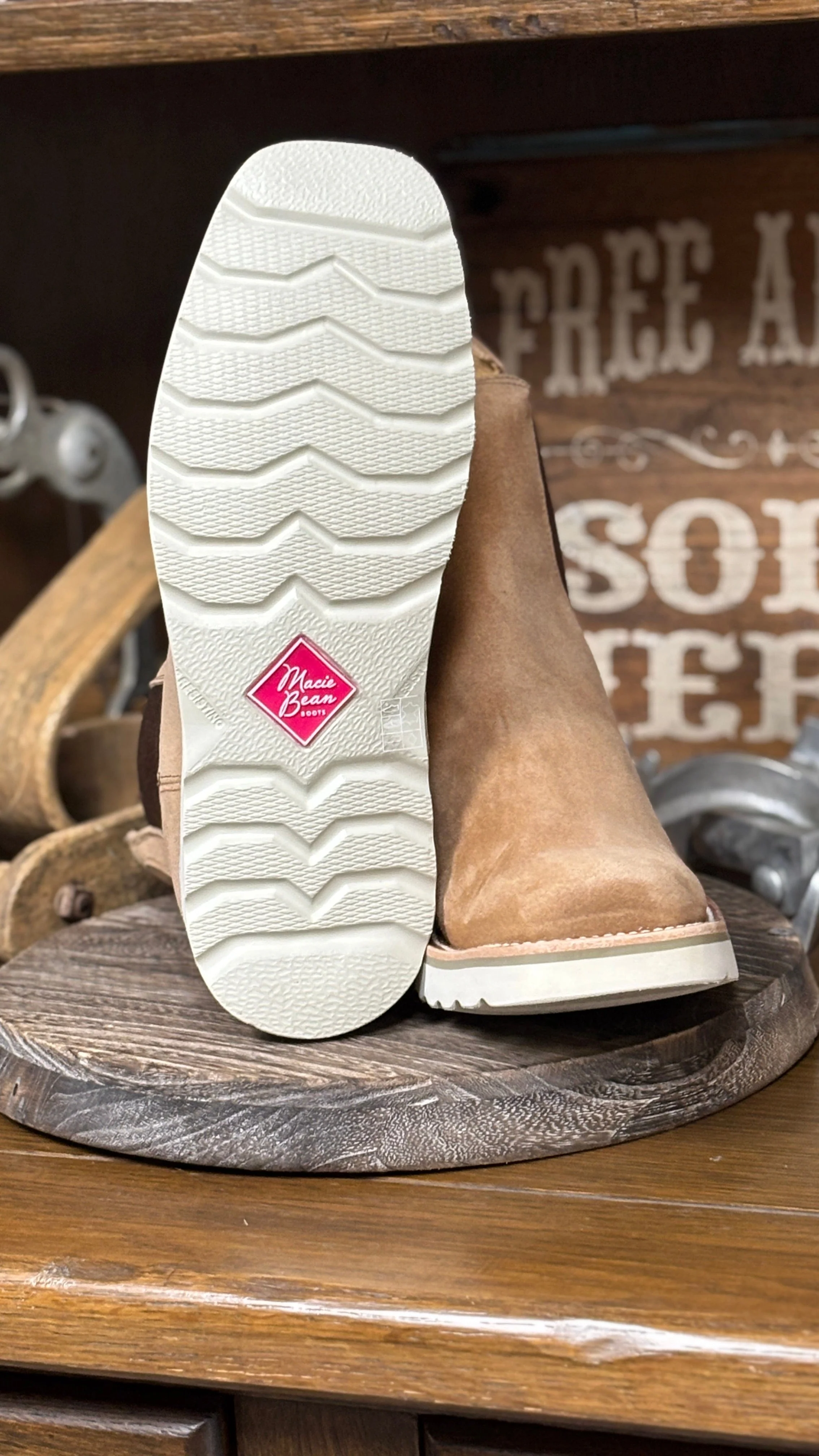 Swedge Tobacco Suede Boots by Macie Bean - Image 2