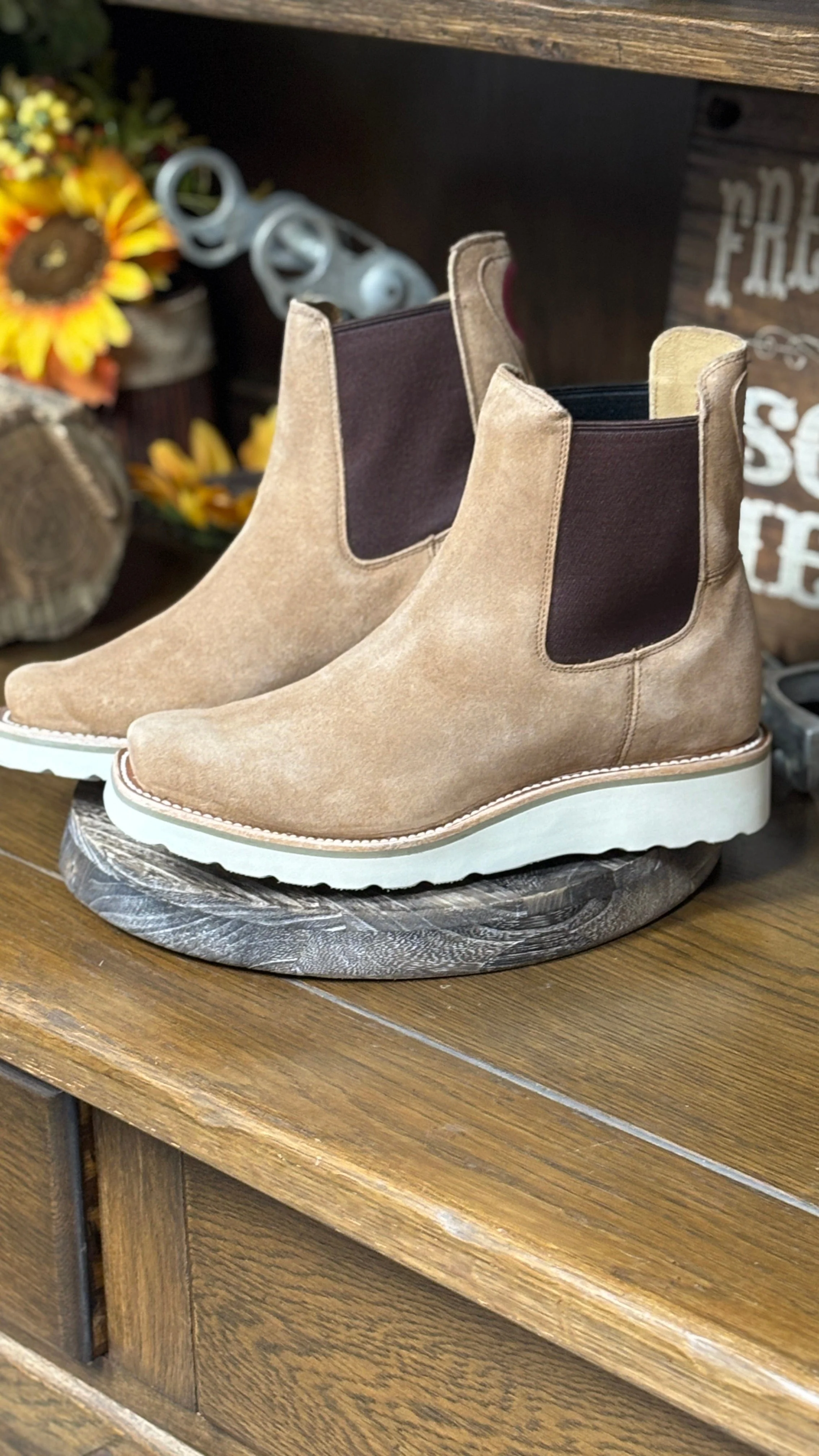 Swedge Tobacco Suede Boots by Macie Bean - Image 4