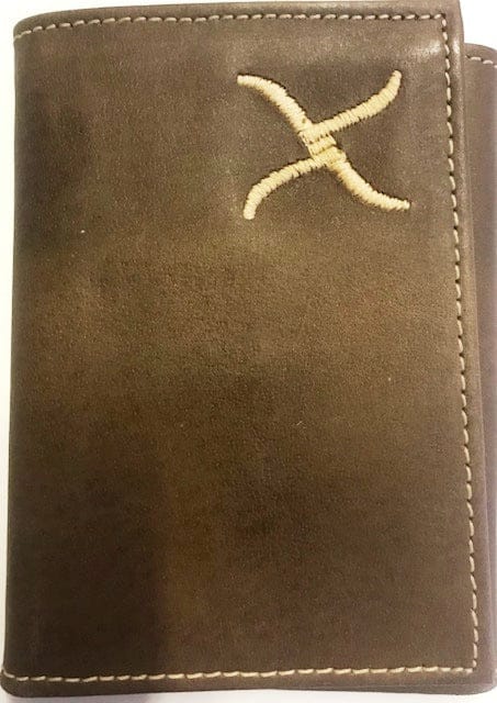 Twisted X Distressed Trifold Wallet ~ Cream