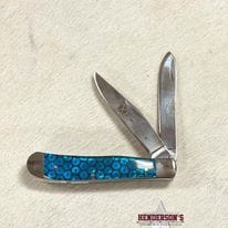 Twisted X Knife ~ Turquoise Sequin