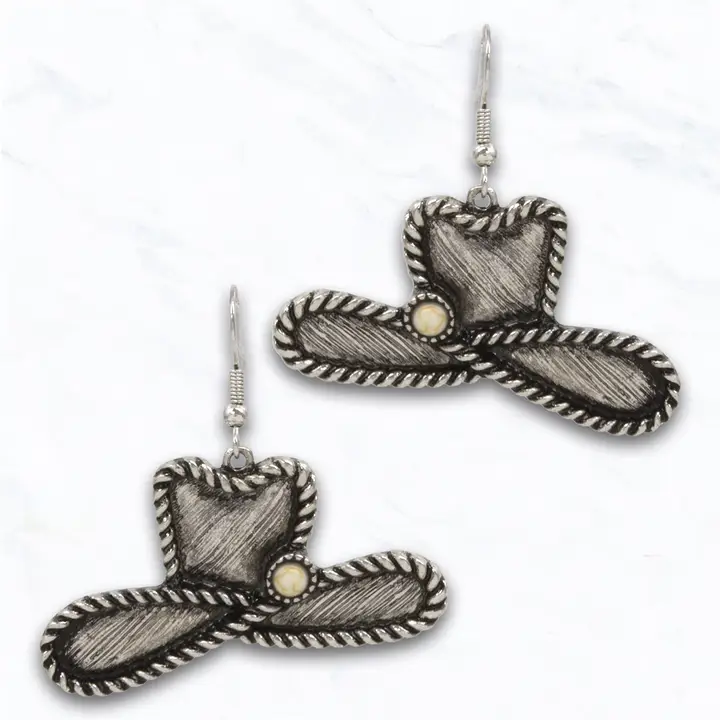 Western Cowboy Hat Drop Earrings