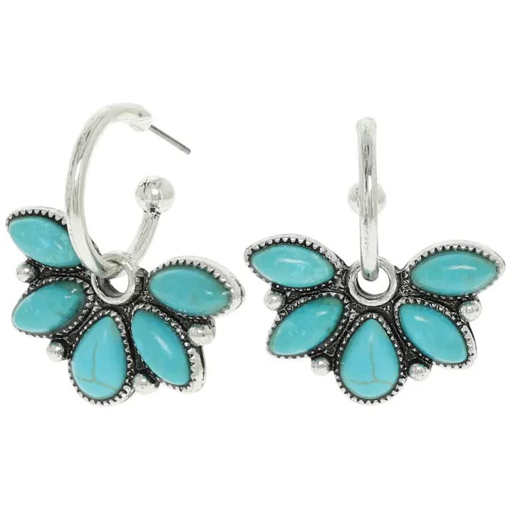 Western Floral Concho Hoop Earrings - Image 3