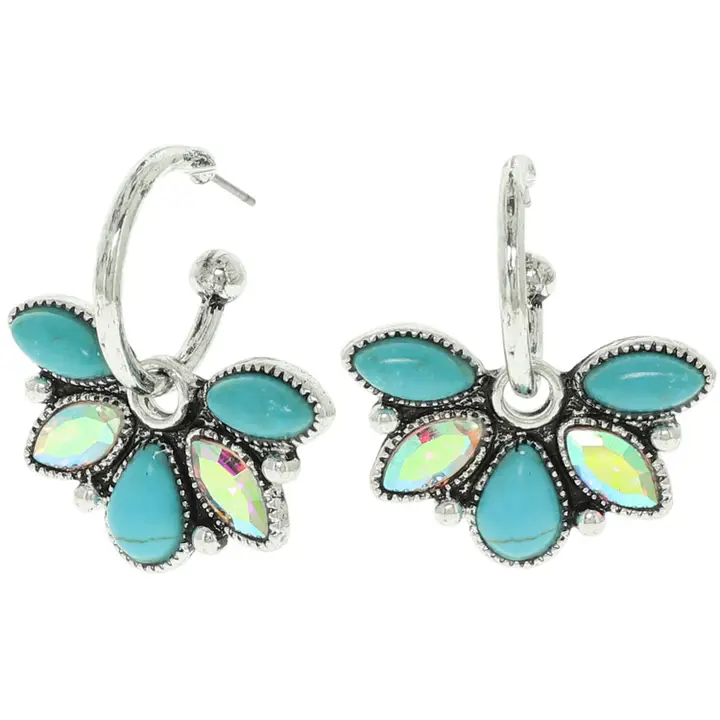 Western Floral Concho Hoop Earrings - Image 4