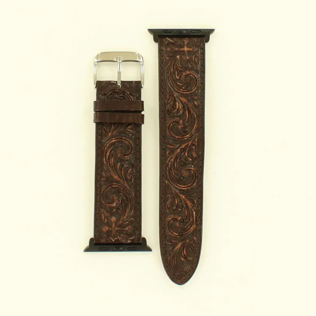 Western Leather Watch Band ~ Floral Tooled