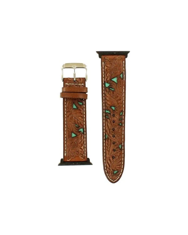 Western Leather Watch Band ~ Turquoise