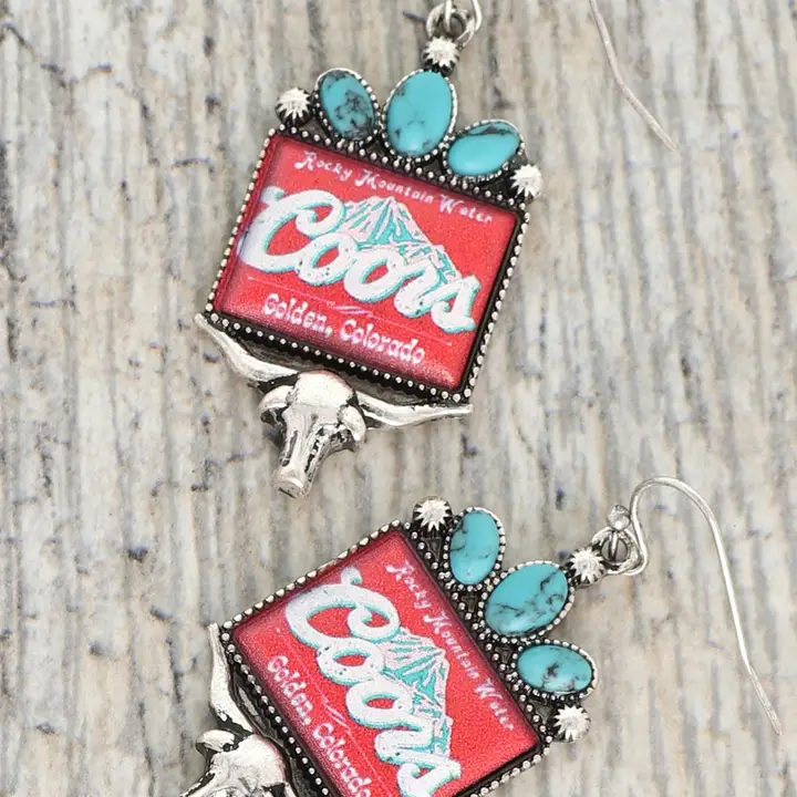 Western Longhorn Coors Earrings