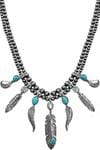 Western Navajo Pearl Feather Necklace