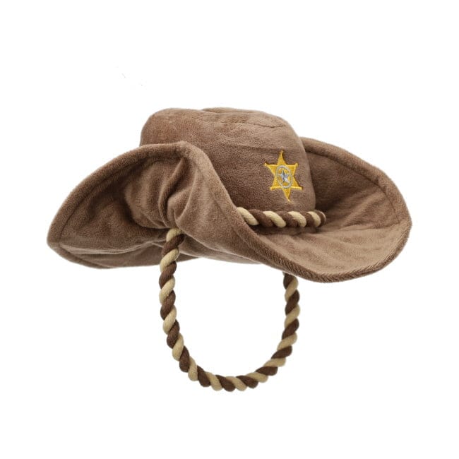 Western Plush Squeaky Dog Toy ~ Sheriff Hat