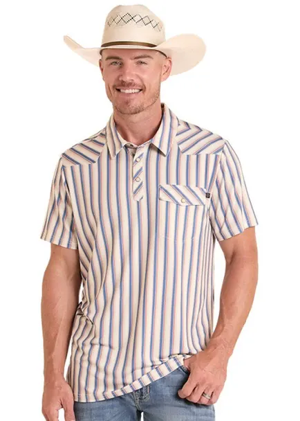 Western Stripe Polo by Rock & Roll