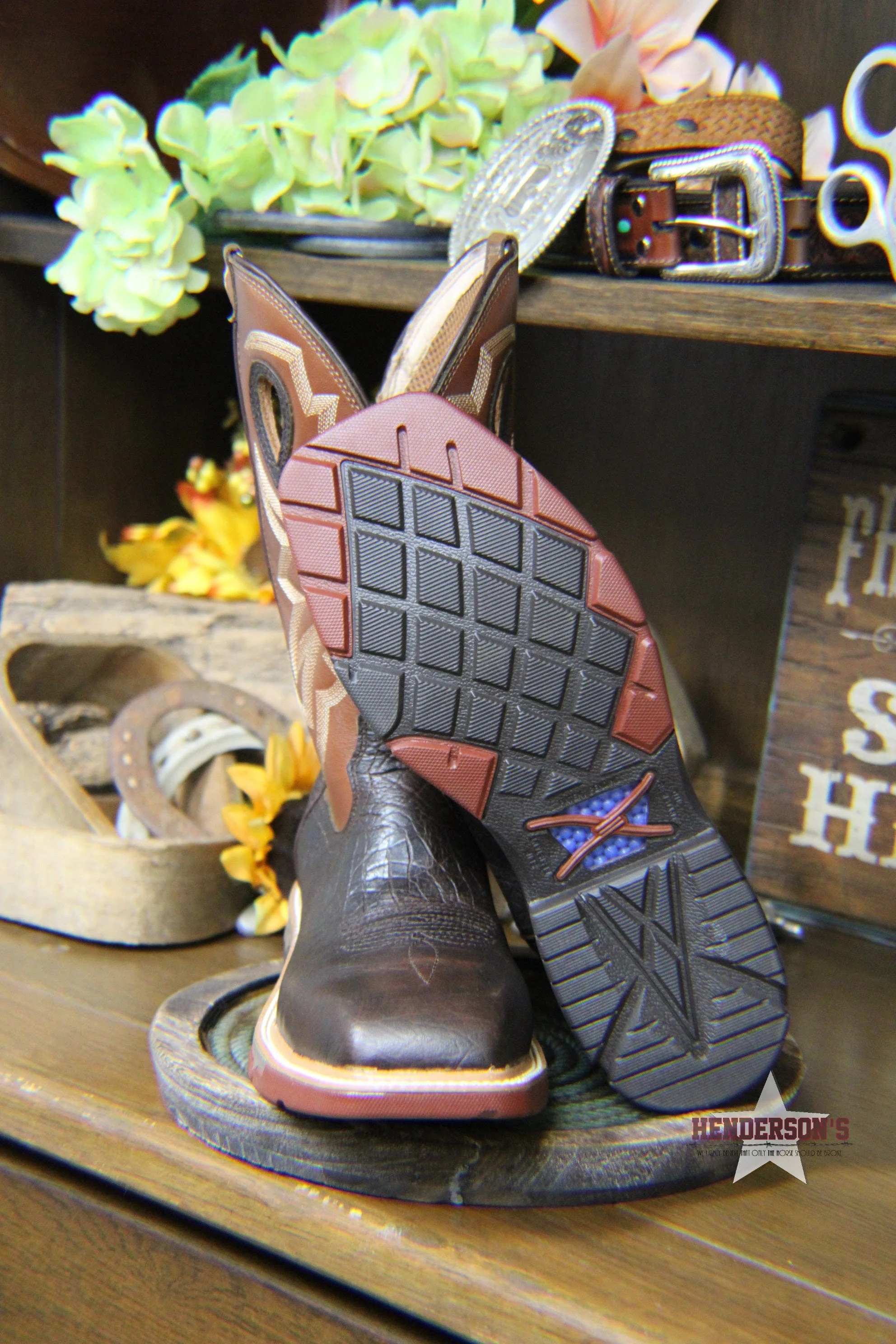 Western Work Boots by Twisted X ~ Alloy ~ Chocolate - Image 2
