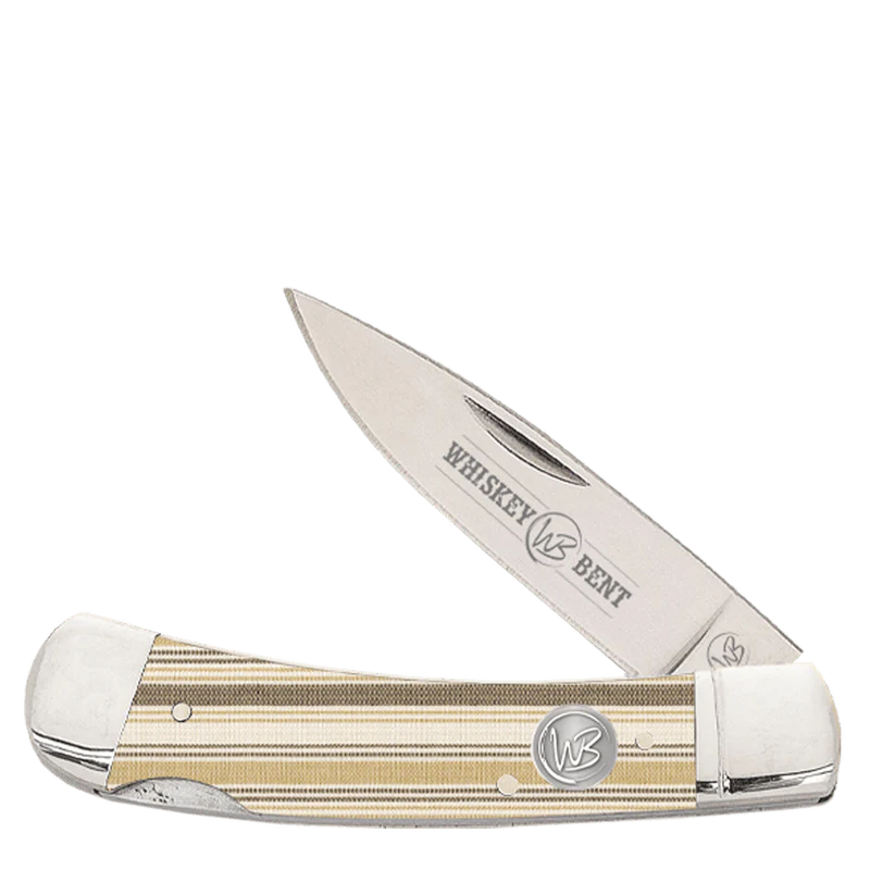 Whiskey Bent Knife ~ Lock Blade ~ Burlap