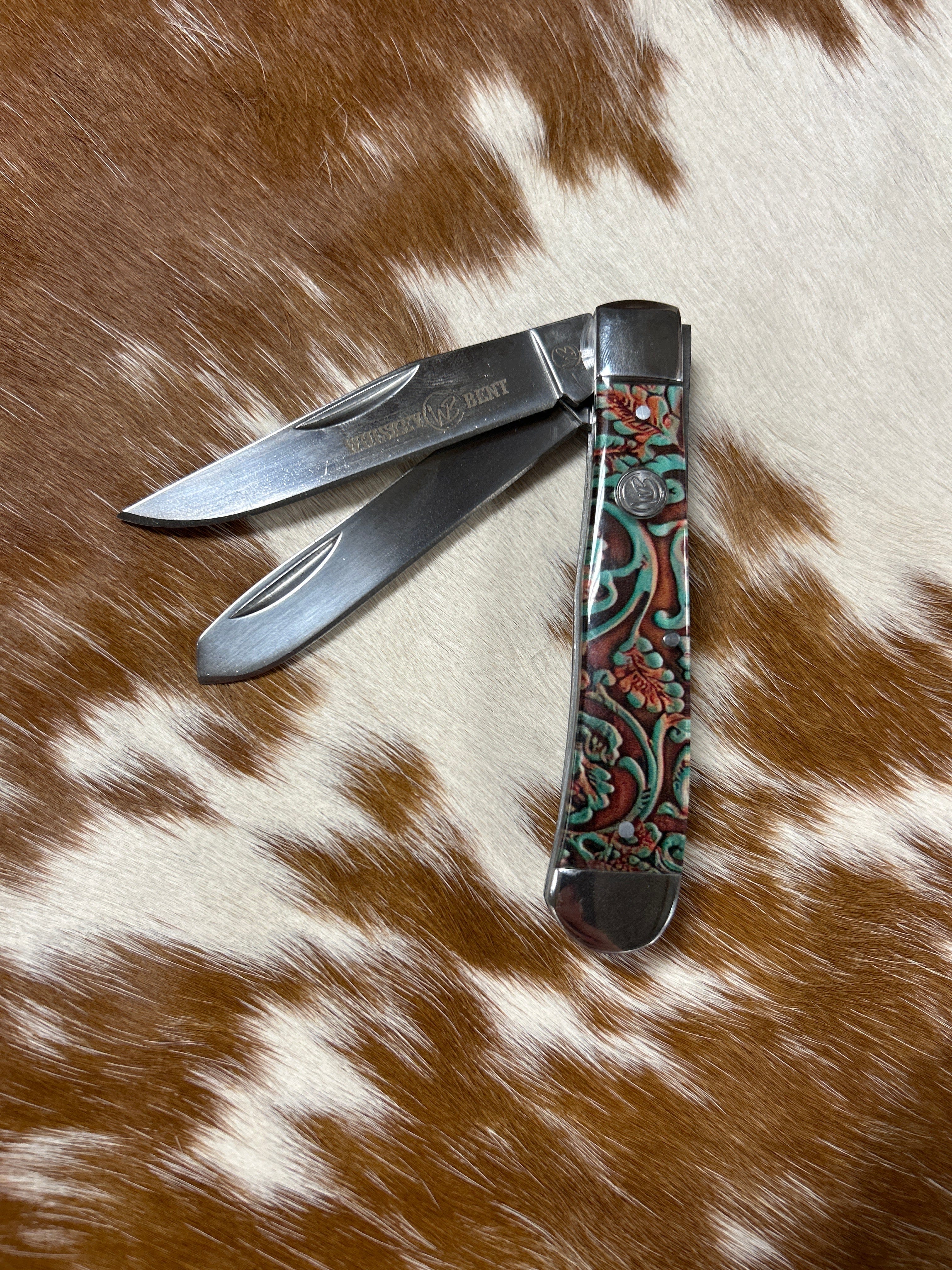 Whiskey Bent Knife ~  Trapper ~ Tooled Rancher