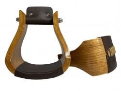 Wide Polished Solid Oak Wooden stirrups