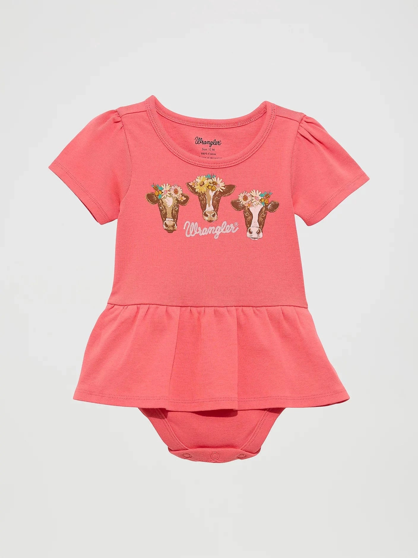 Wrangler Baby Skirted Bodysuit ~ Coral