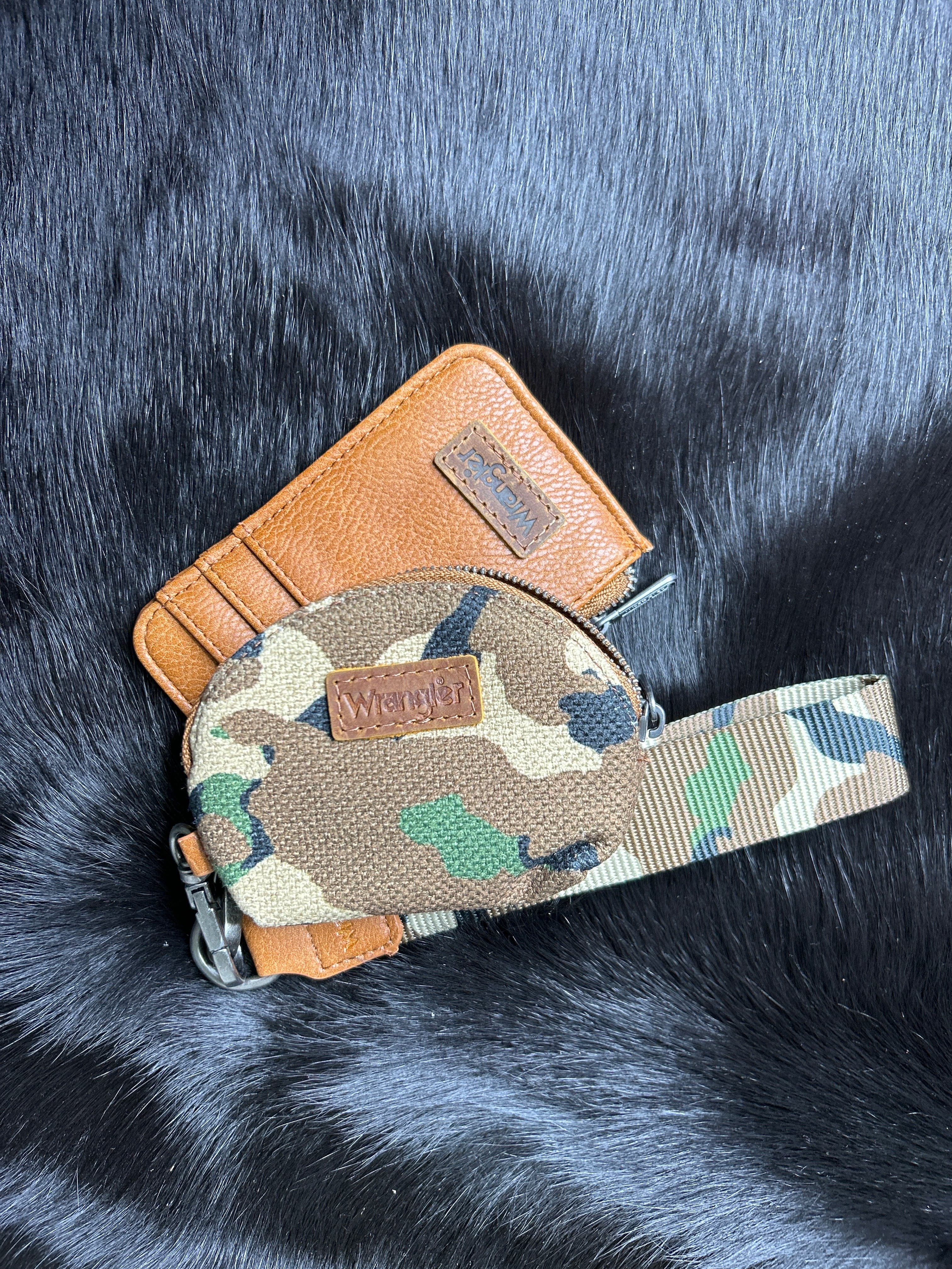 Wrangler Camo Print Dual Pouch Wristlet