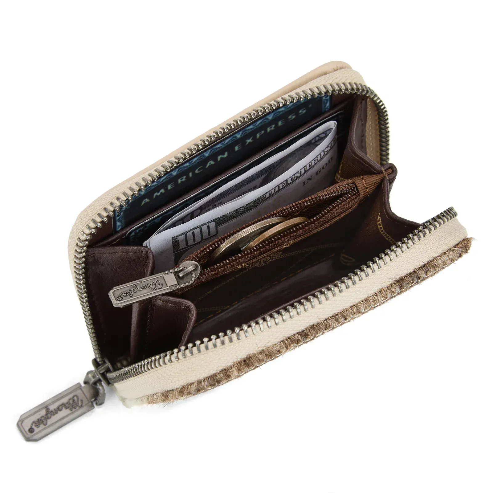 Wrangler Cowhide Zip-Around Wallet ~ Tan - Image 3