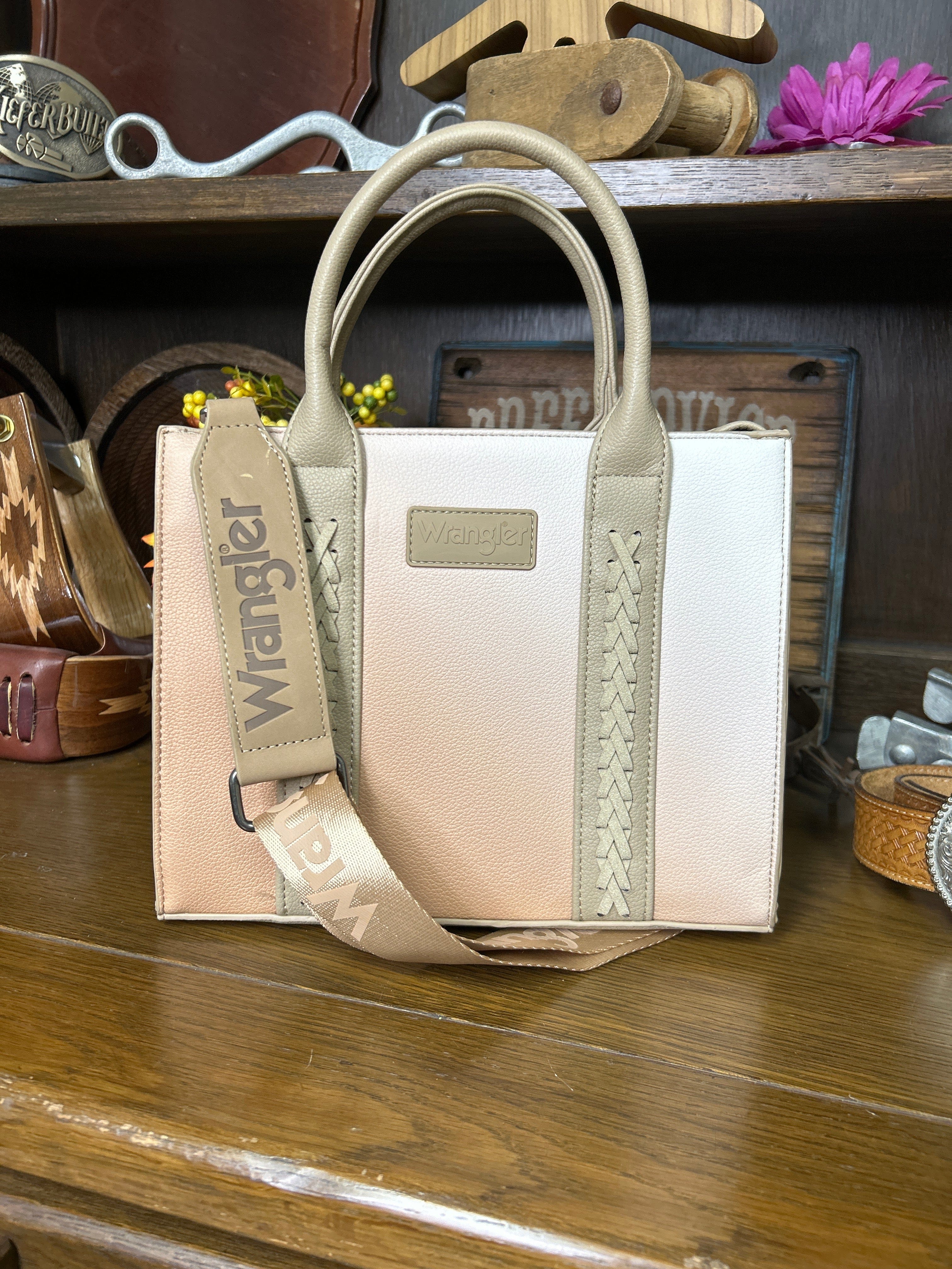 Wrangler Ombre Western Tote/Crossbody ~ Khaki