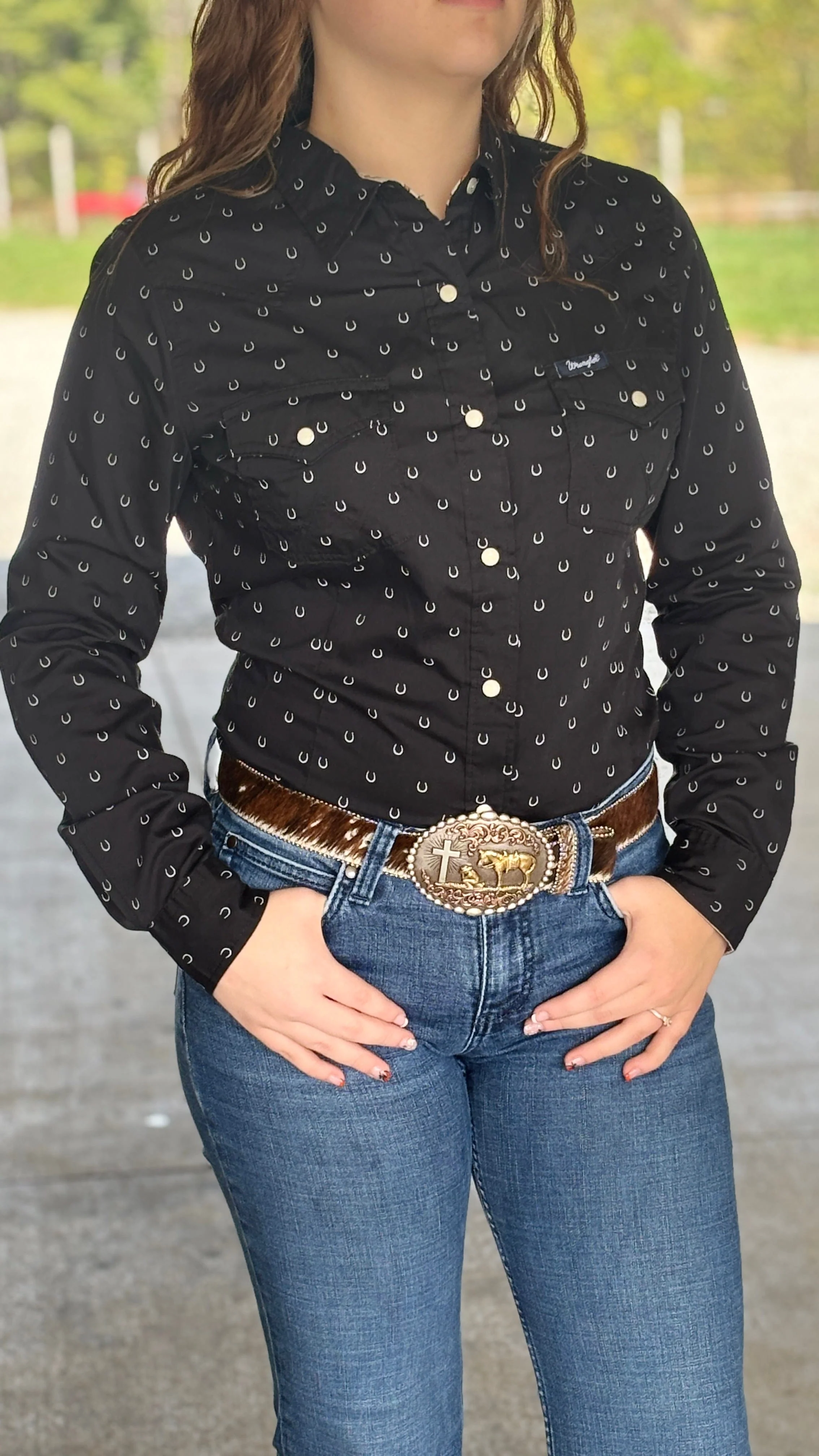 Wrangler Retro Western Snap ~ Black