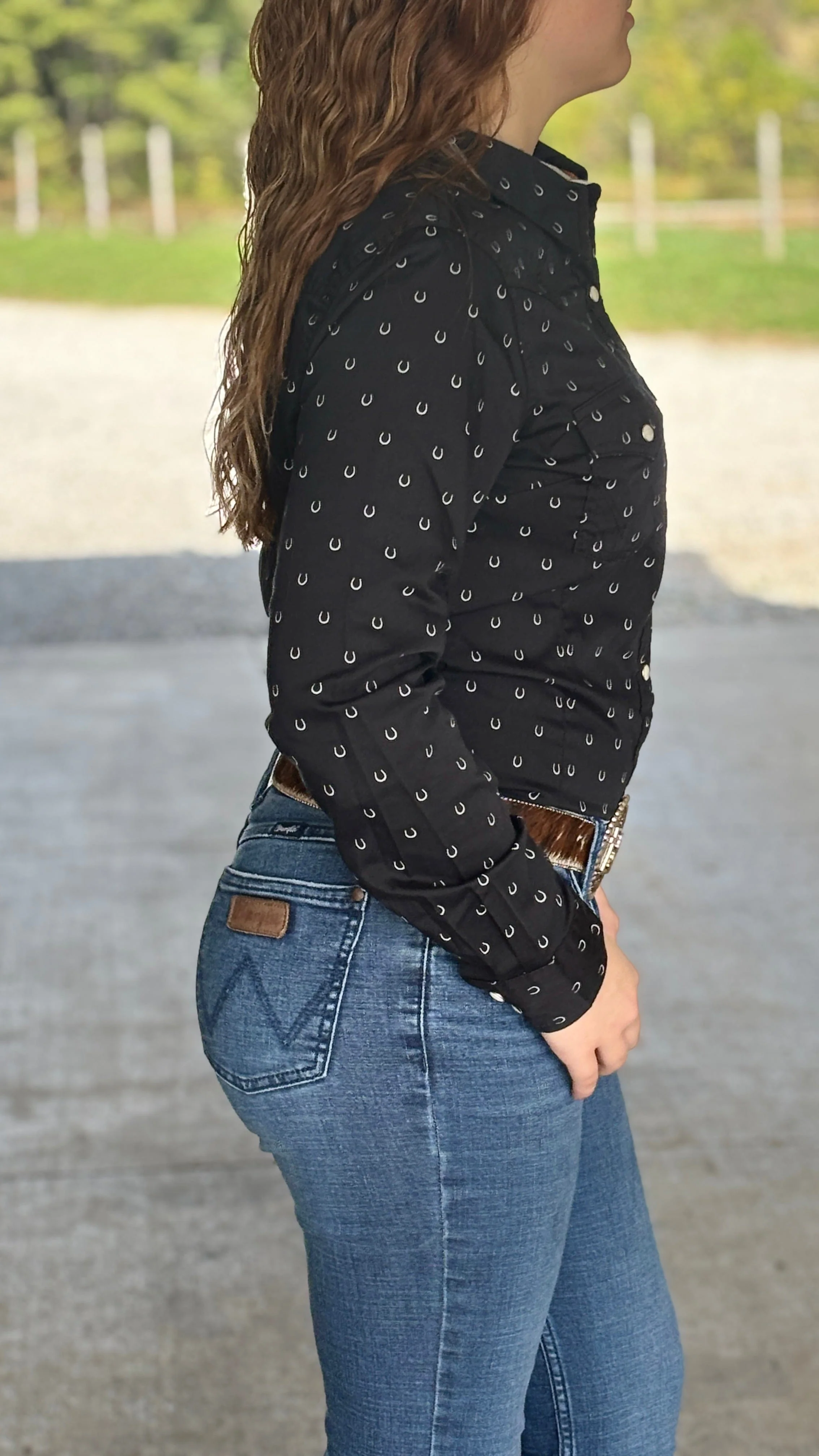 Wrangler Retro Western Snap ~ Black - Image 2