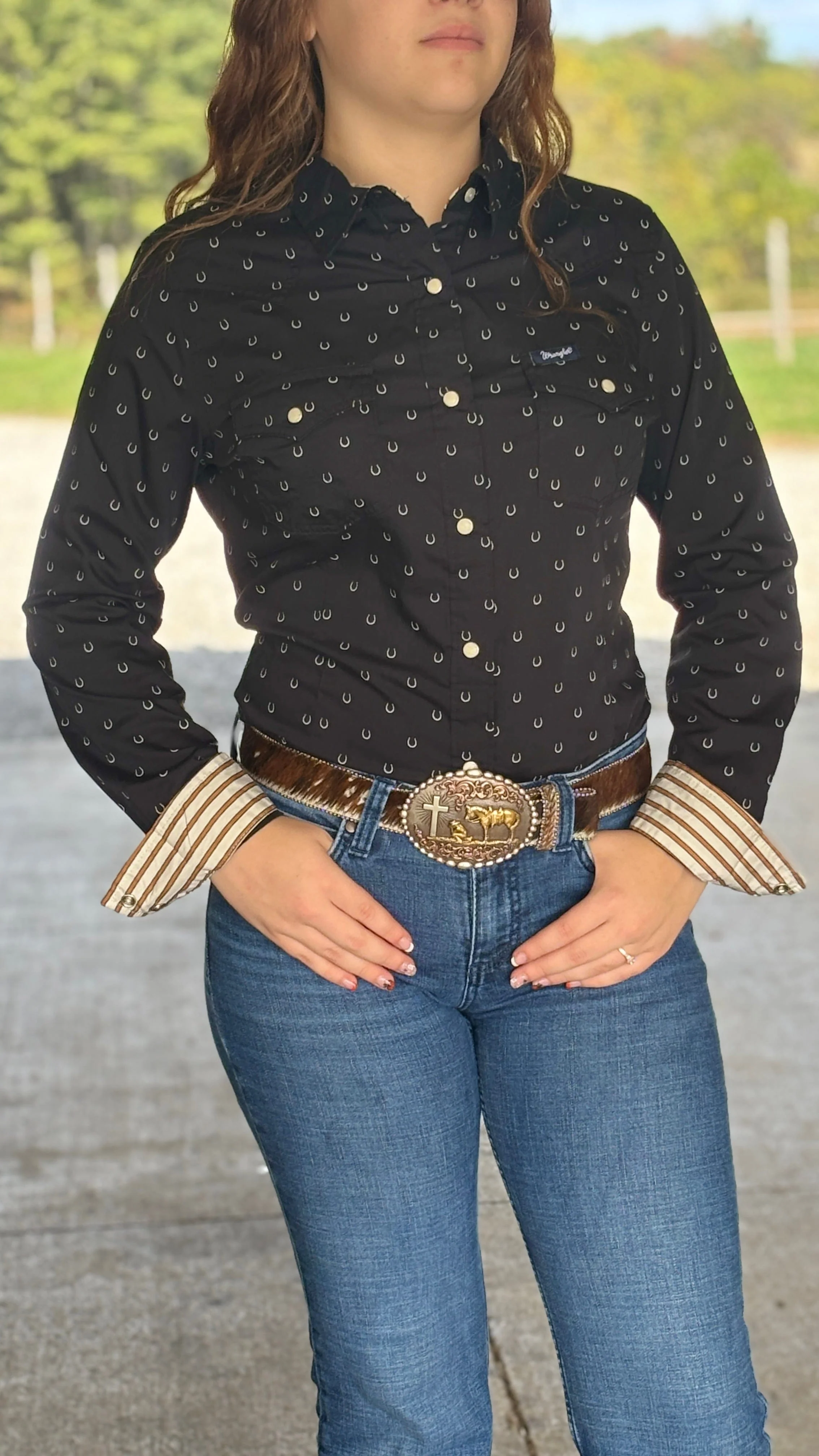Wrangler Retro Western Snap ~ Black - Image 4