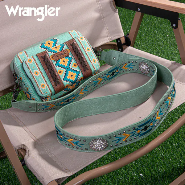 Wrangler Southwest Print Crossbody ~ Green - Image 2