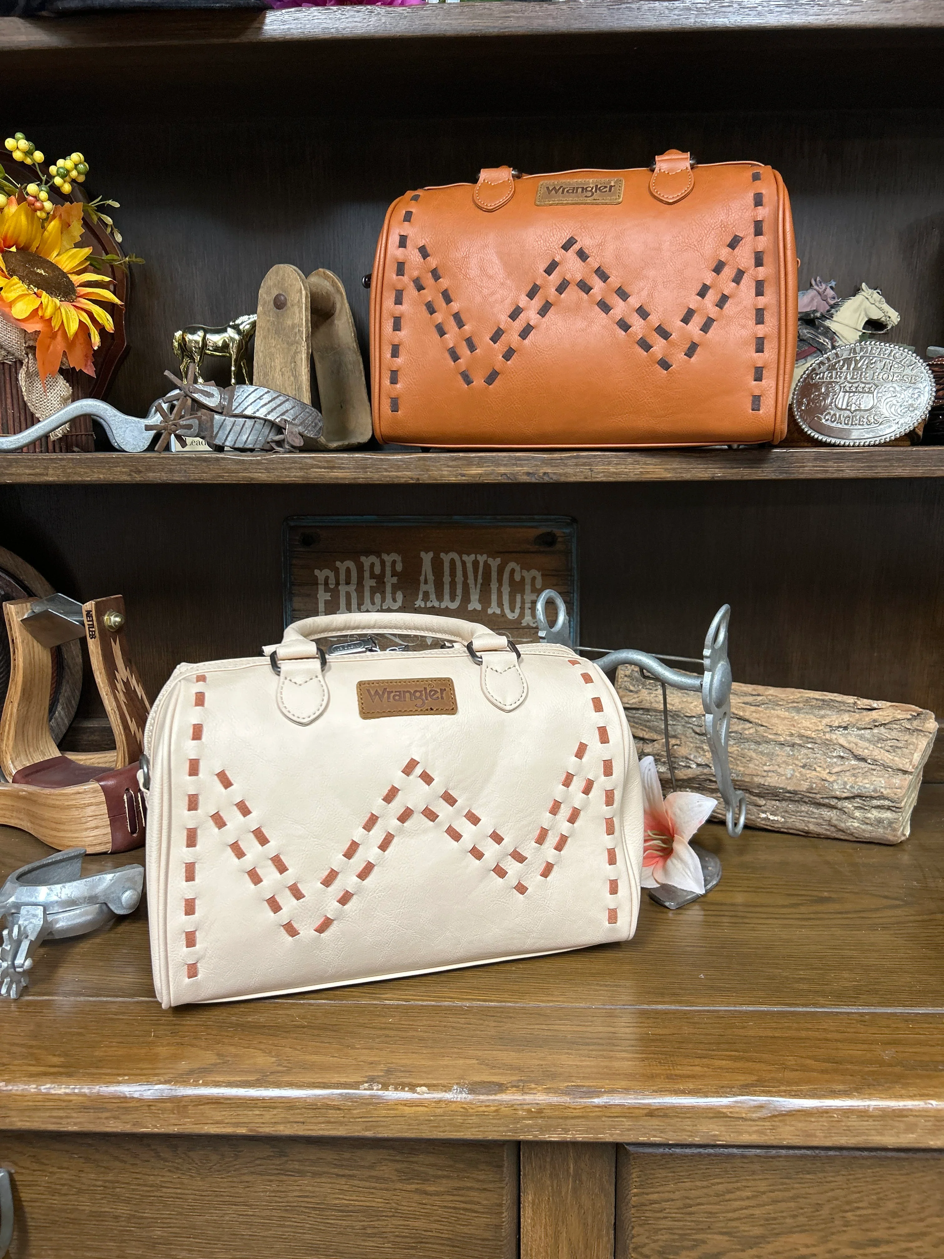 Wrangler Stitch Barrel Satchel/Crossbody