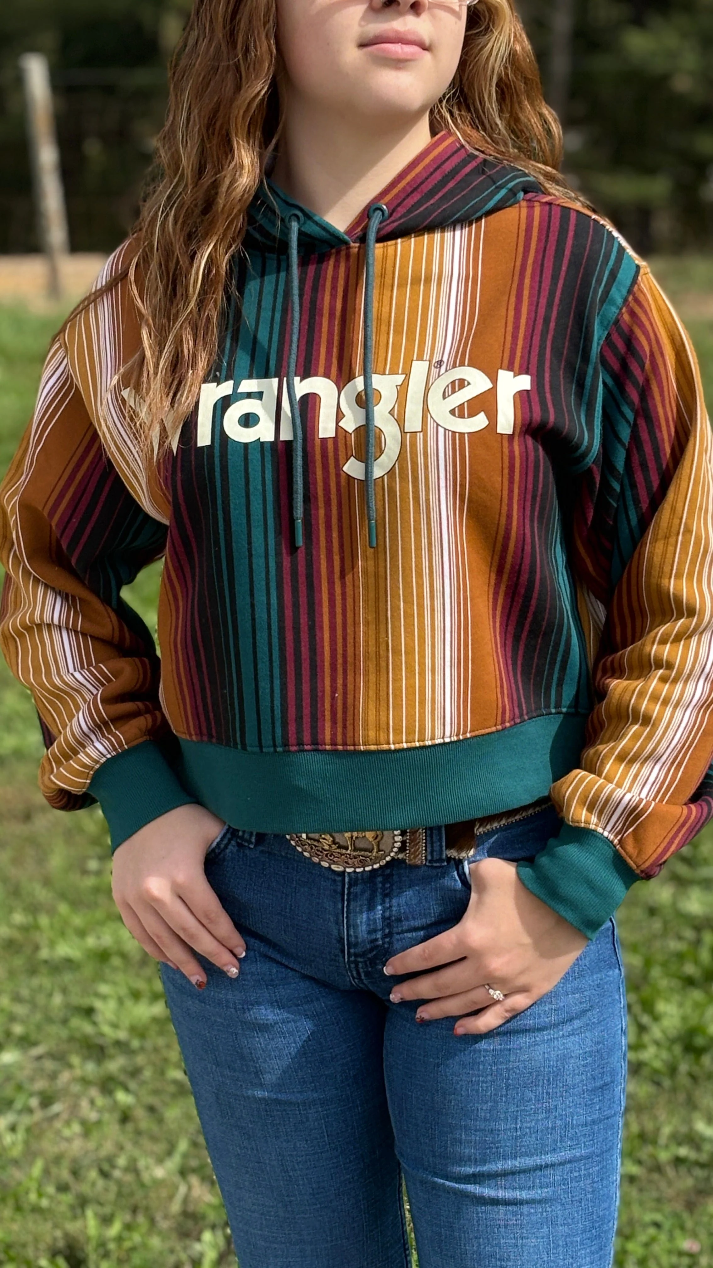Wrangler Striped Serape Cropped Hoodie - Image 2