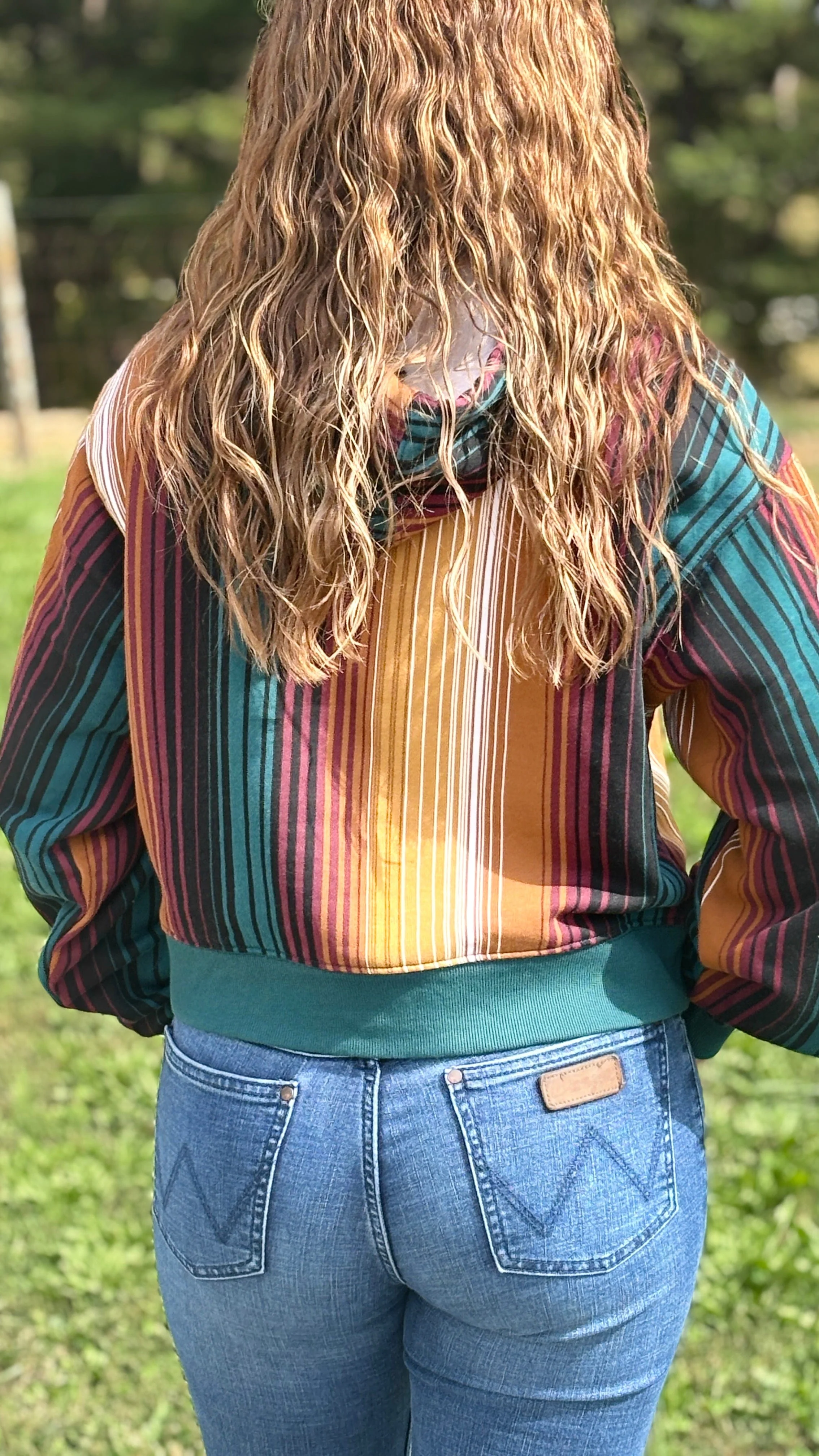 Wrangler Striped Serape Cropped Hoodie - Image 3