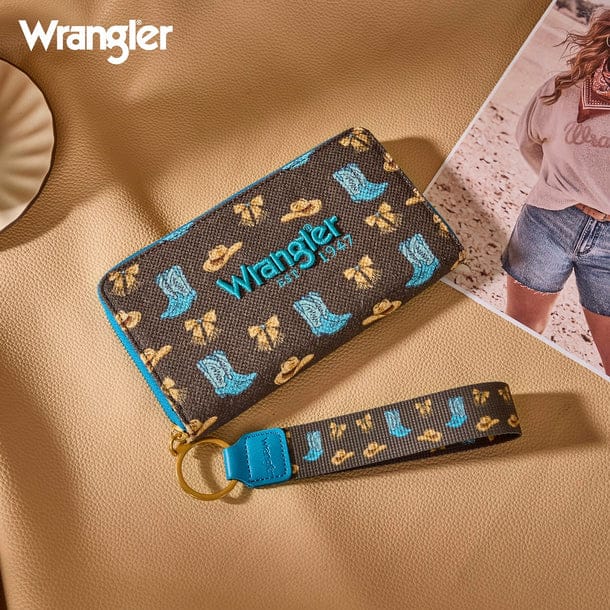 Wrangler Western Print Cowgirl Wallet ~ Coffee