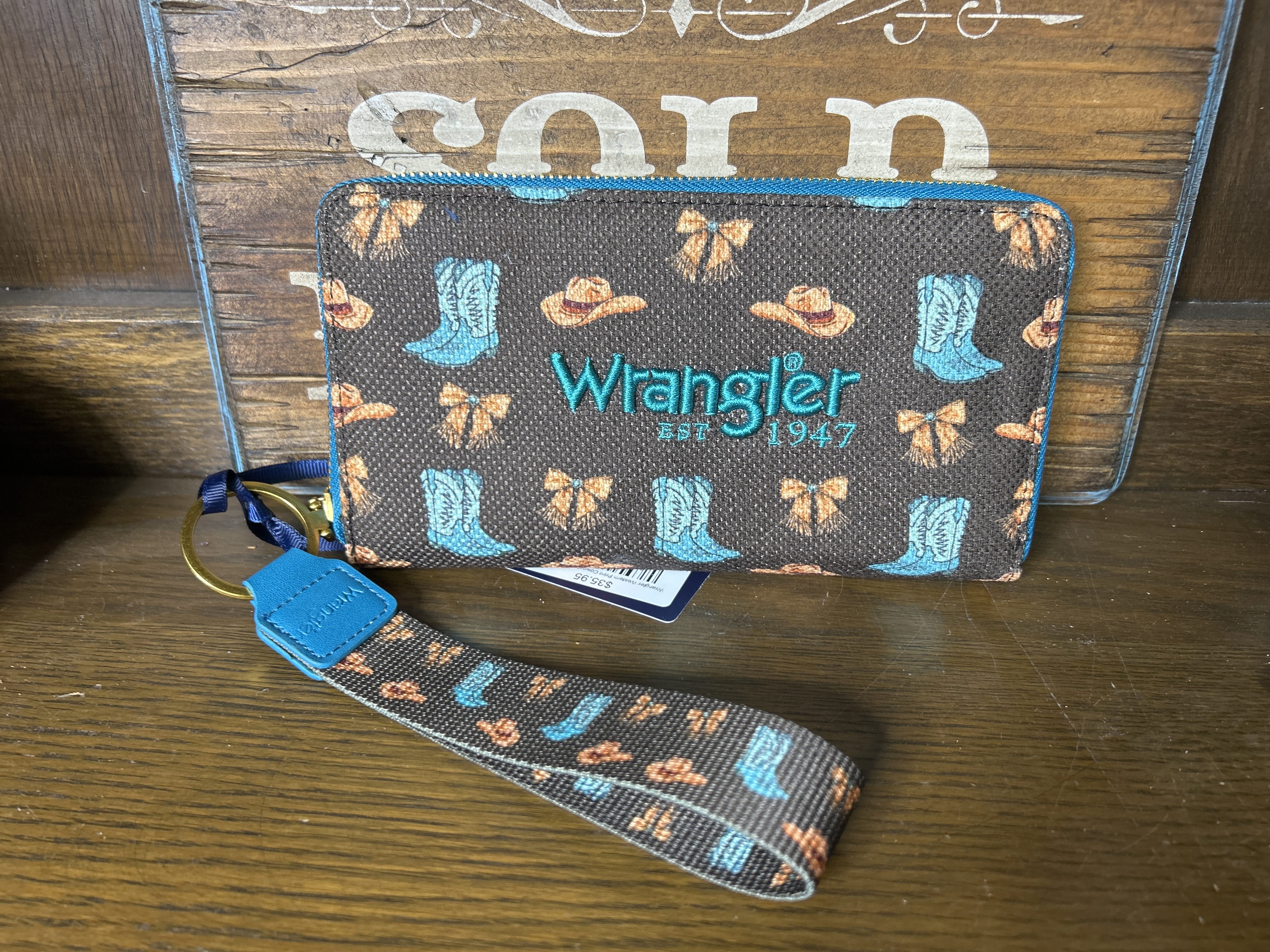 Wrangler Western Print Cowgirl Wallet ~ Coffee - Image 2