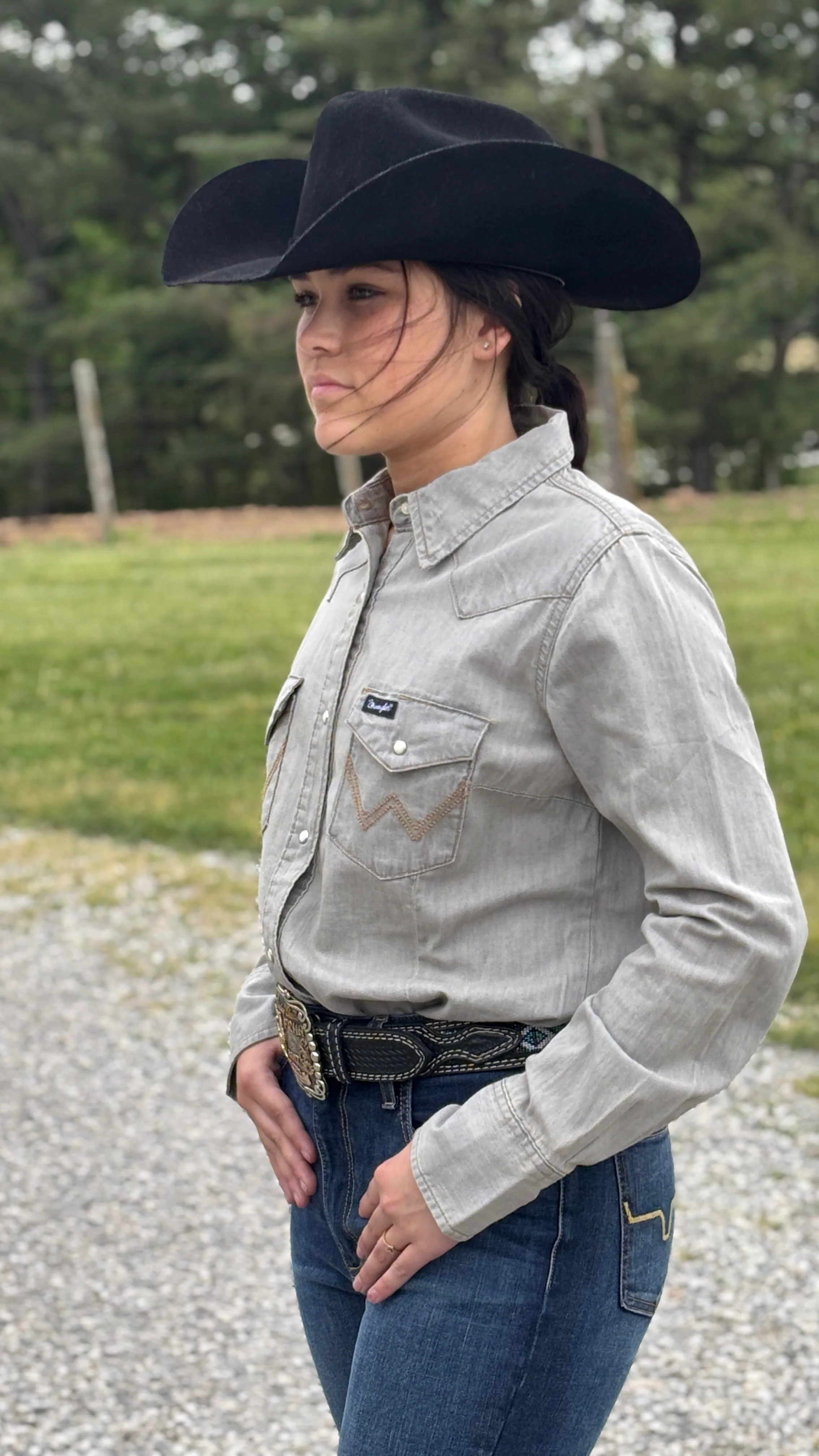 Wrangler Western Snap Work Denim Shirt - Image 5