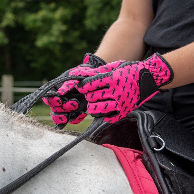 Youth Riding Gloves ~ Pink - Image 2